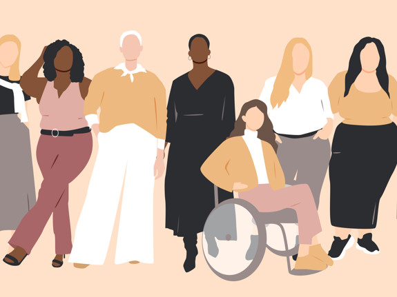 Illustration image of different anonymous women